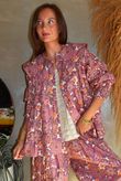 Annie 1972 Point Collar Smock Blouse Indian Pink Haze